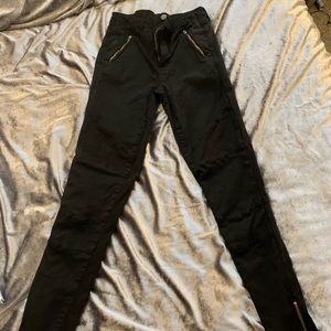 American Eagle Onyx Black Hi-Rise Moto Jeggings